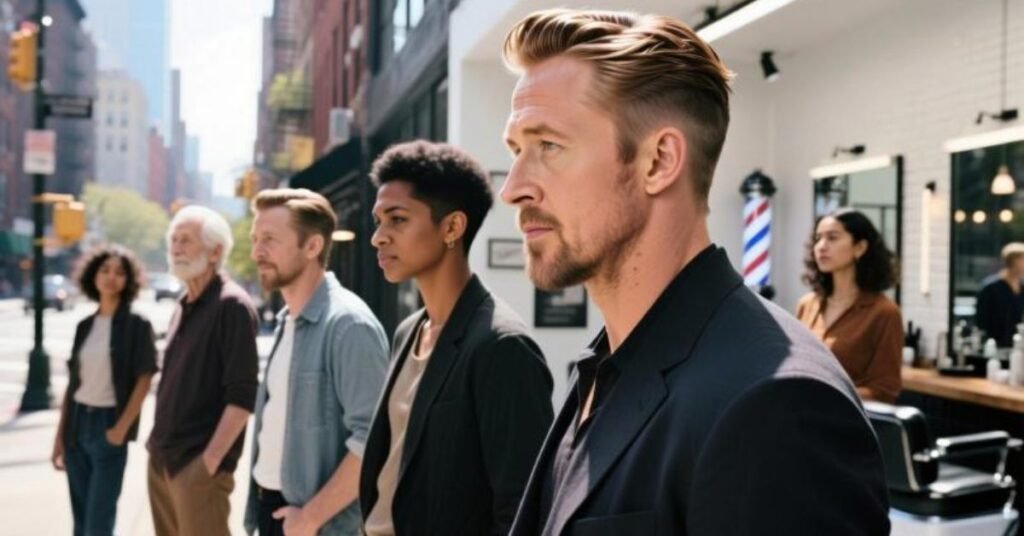 Ryan Gosling side part haircut