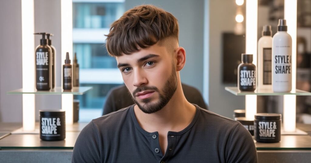 textured fringe haircut men