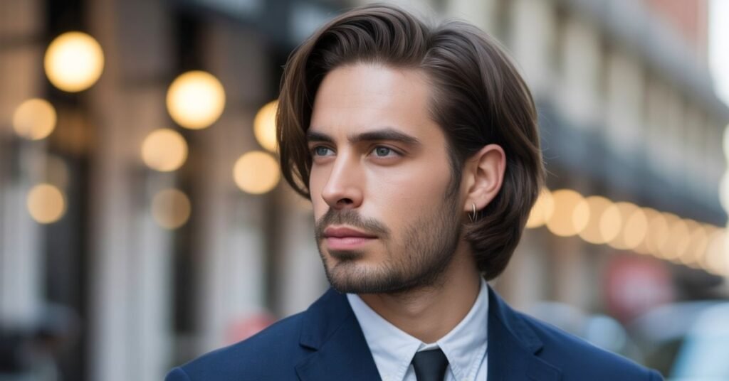 men's middle part haircut