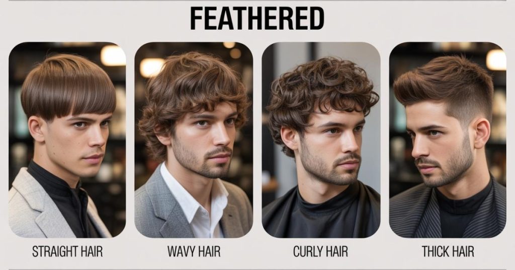 men's feathered haircut