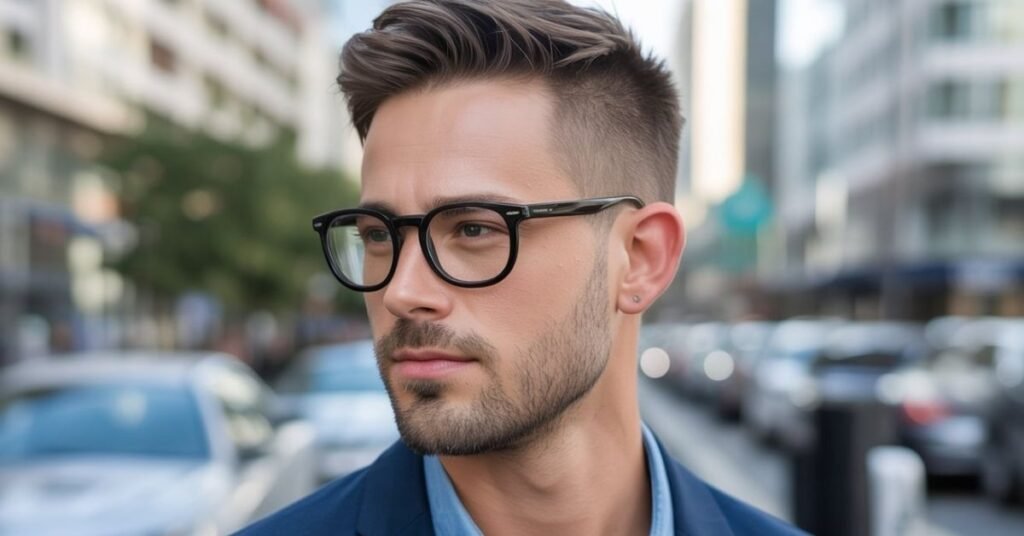 haircut men glasses