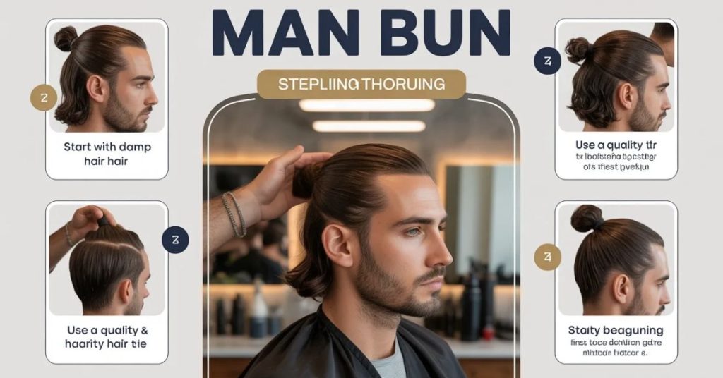man bun haircut for men