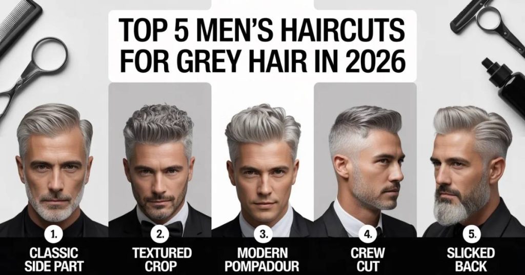 men's haircuts grey hair